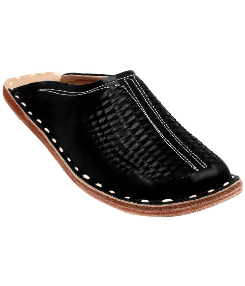 rajeraj Black Men's Mule - Ethnic Shoes | Buy online on ZillyBuy