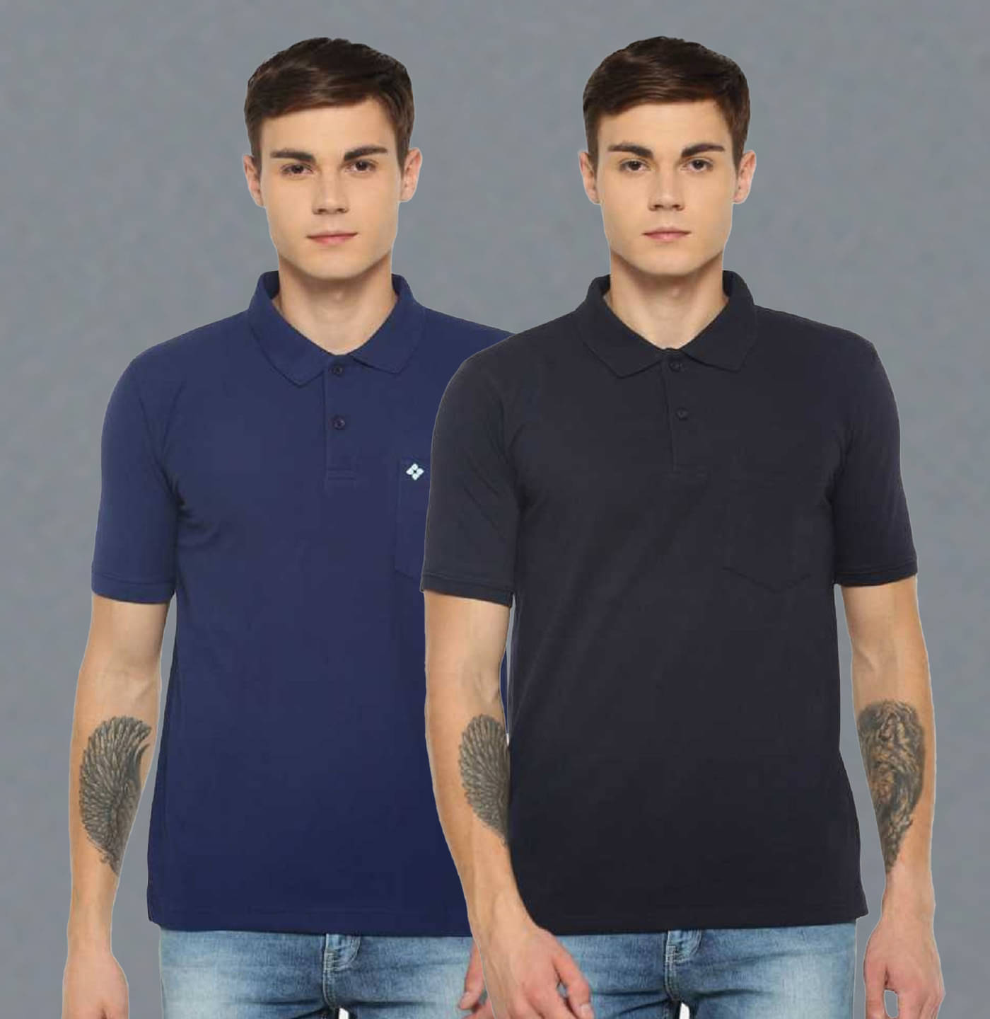 Dollar Cotton Blend Regular Fit Solid Half Sleeves Men's Polo T Shirt - Multicolor ( Pack of 2 ) Dollar Cotton Blend Regular Fit Solid Half Sleeves Men's Polo T Shirt - Multicolor ( Pack of 2 )