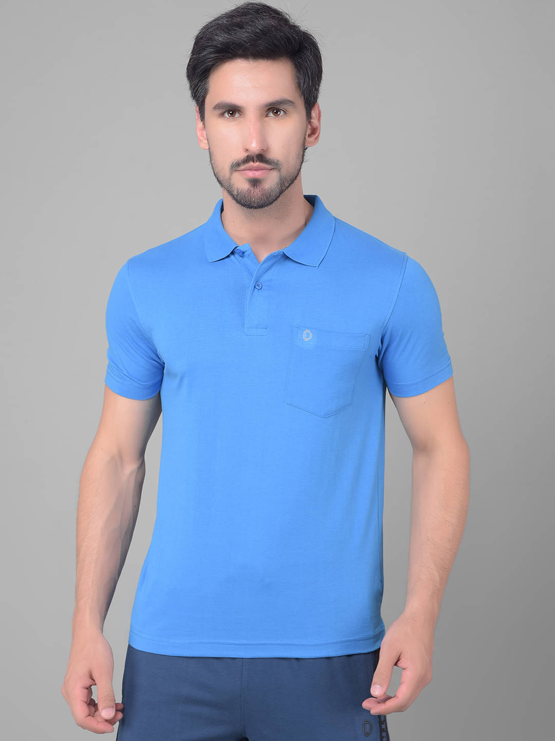 Dollar Cotton Blend Regular Fit Solid Half Sleeves Men's Polo T Shirt - Blue ( Pack of 1 ) Dollar Cotton Blend Regular Fit Solid Half Sleeves Men's Polo T Shirt - Blue ( Pack of 1 )