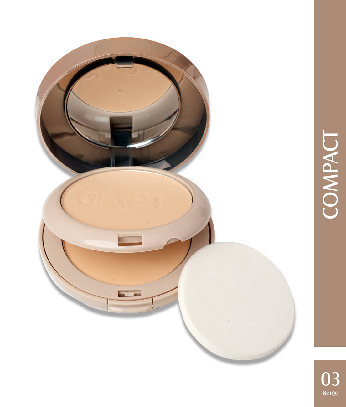 Glam21 High Definition Compact Powder 2-In-1 20G , Long-Lasting Mate Finish