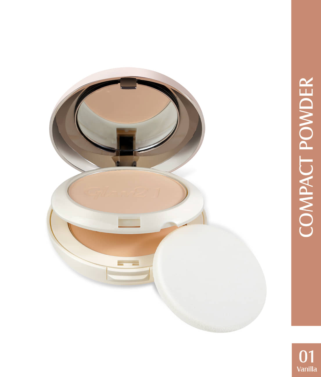 Glam21 2in1 Oil Control Sleek & Soft Compact Powder, Waterproof, Vitamins E & C 20g Blush-04