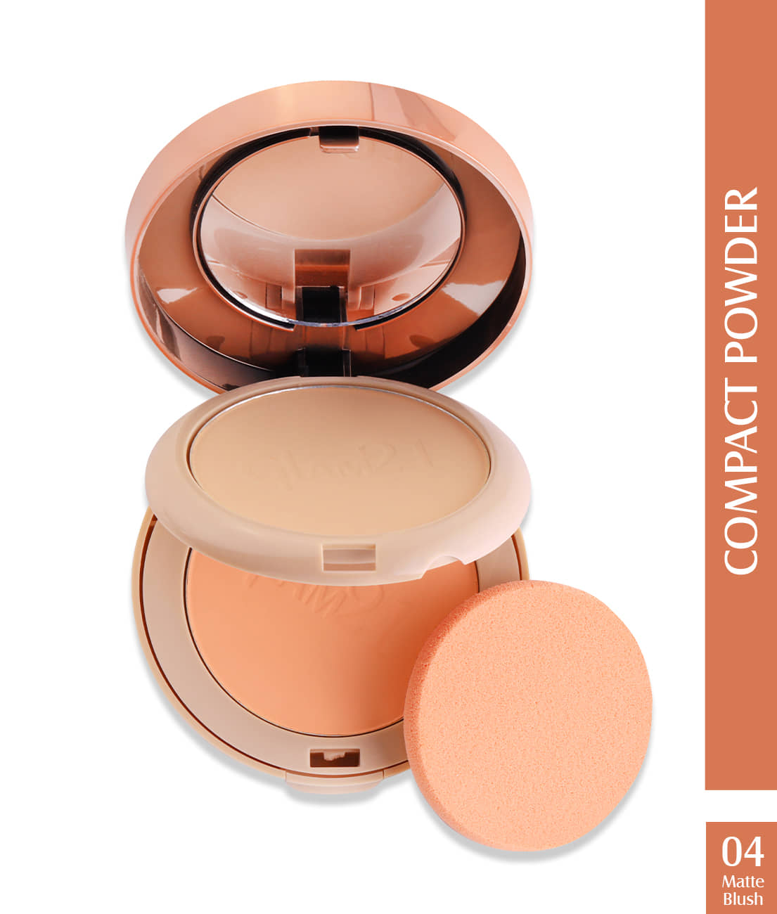 Glam21 2in1 Oil Control Sleek & Soft Compact Powder, Waterproof, Vitamins E & C 20g Blush-04