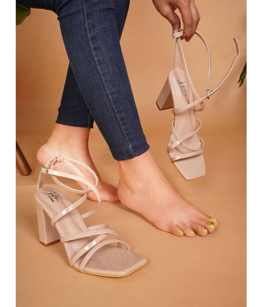 JM Looks Beige Women's Sandal Heels JM Looks Beige Women's Sandal Heels