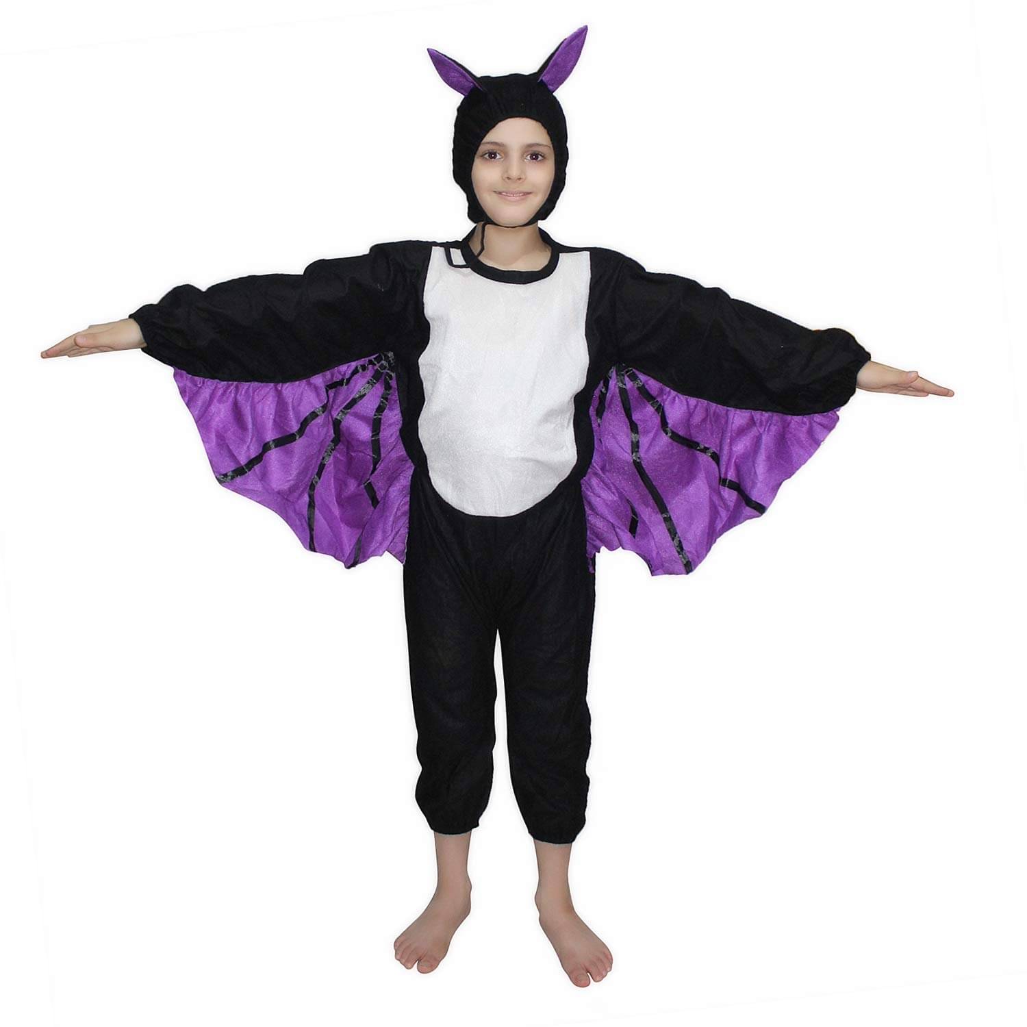     			Kaku Fancy Dresses Bat Bird Costume For Kids - Black - Purple, For Boys