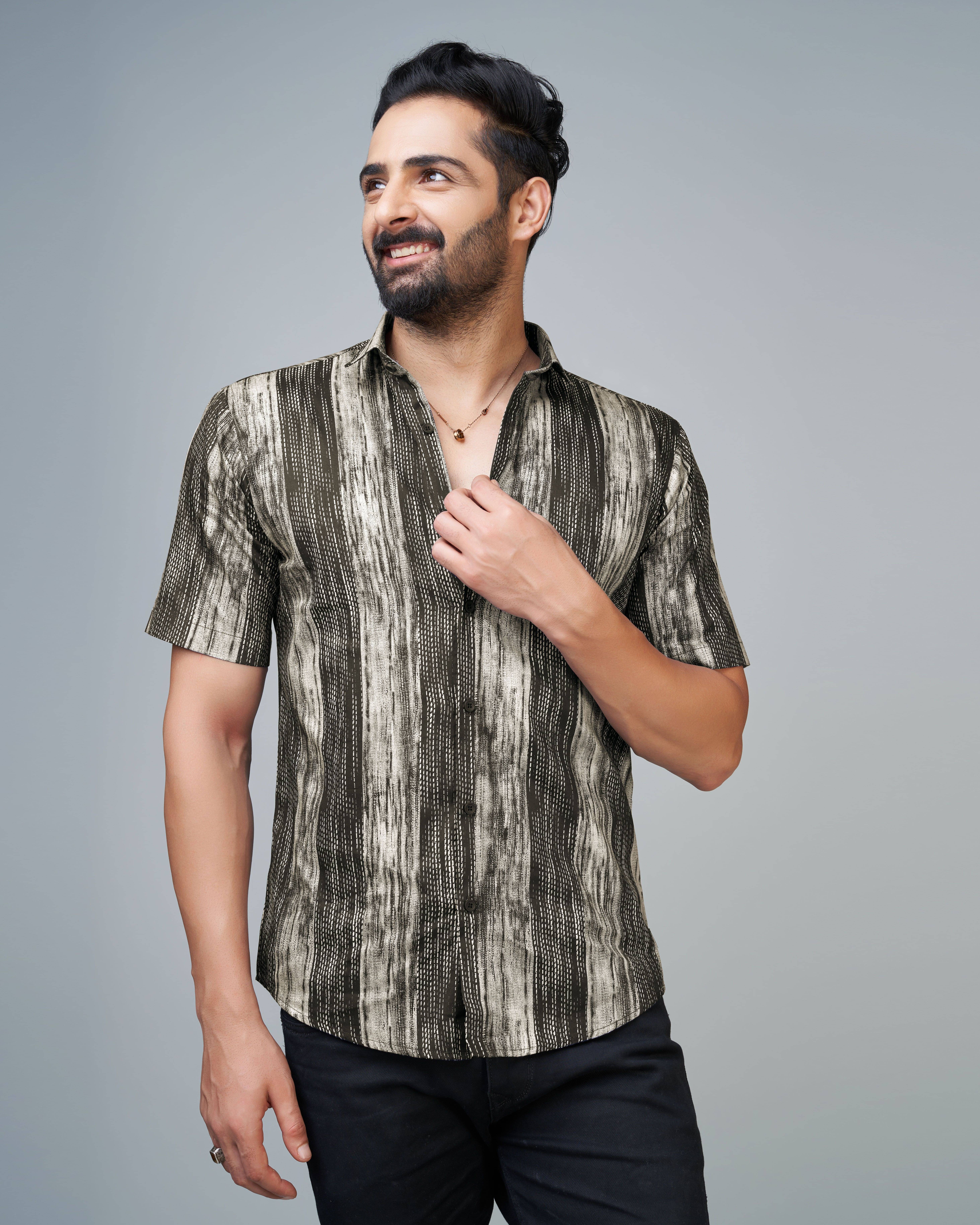     			Somore Cotton Blend Regular Fit Printed Half Sleeves Men's Casual Shirt - Brown ( Pack of 1 )