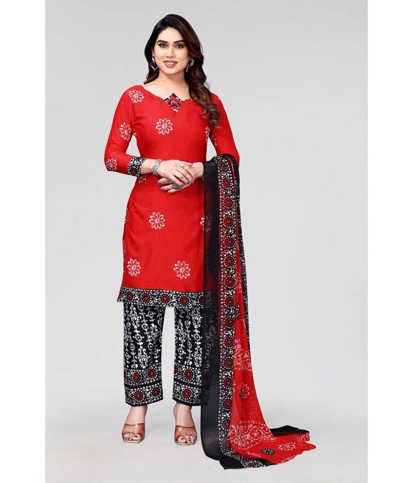    			Anand Unstitched Crepe Printed Dress Material - Red ( Pack of 1 )