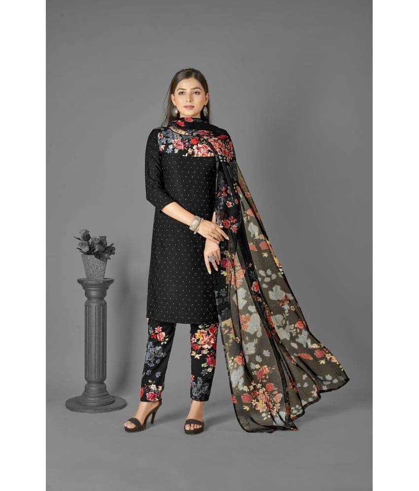     			Anand Unstitched Crepe Printed Dress Material - Black ( Pack of 1 )
