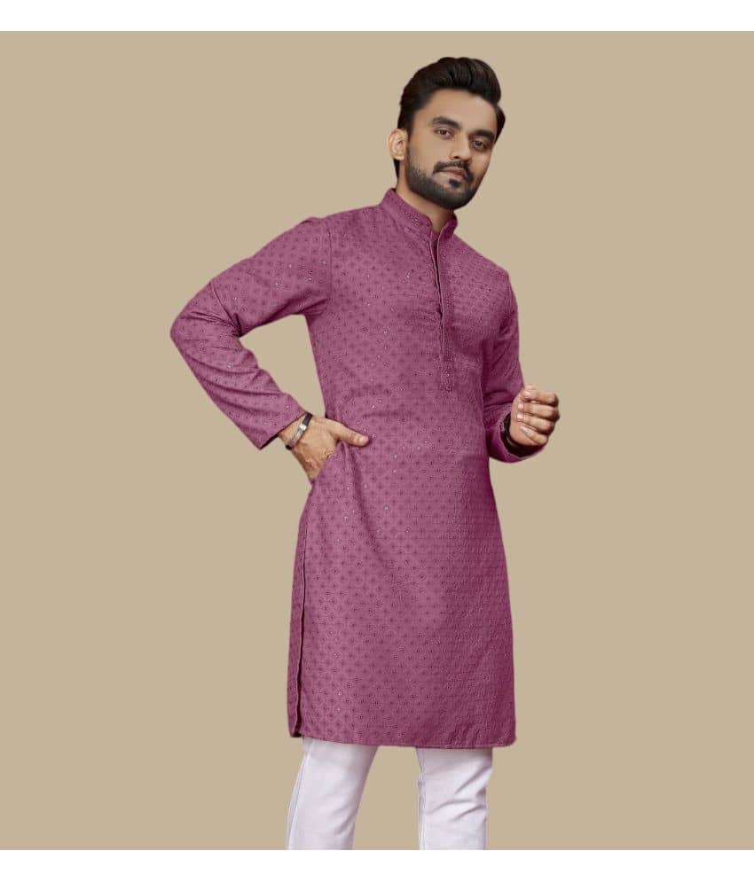 Balaji's Mauve Cotton Men's Regular Kurta ( Pack of 1 ) - Kurtas & Kurta Sets | Buy online on ZillyBuy