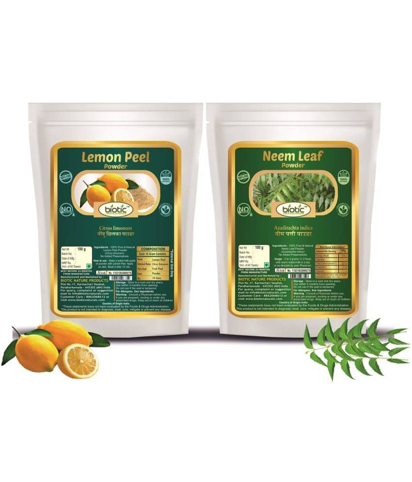 Biotic Lemon Peel Powder and Neem Leaf Powder (100gm each) 200 gm     			Biotic Lemon Peel Powder and Neem Leaf Powder (100gm each) 200 gm