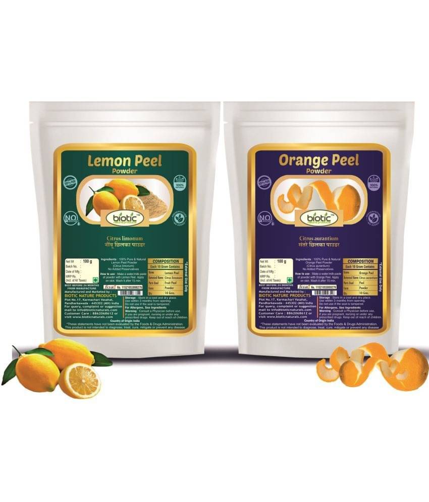 Biotic Lemon Peel and Orange Peel Powder (100g Each) 200 gm Biotic Lemon Peel and Orange Peel Powder (100g Each) 200 gm