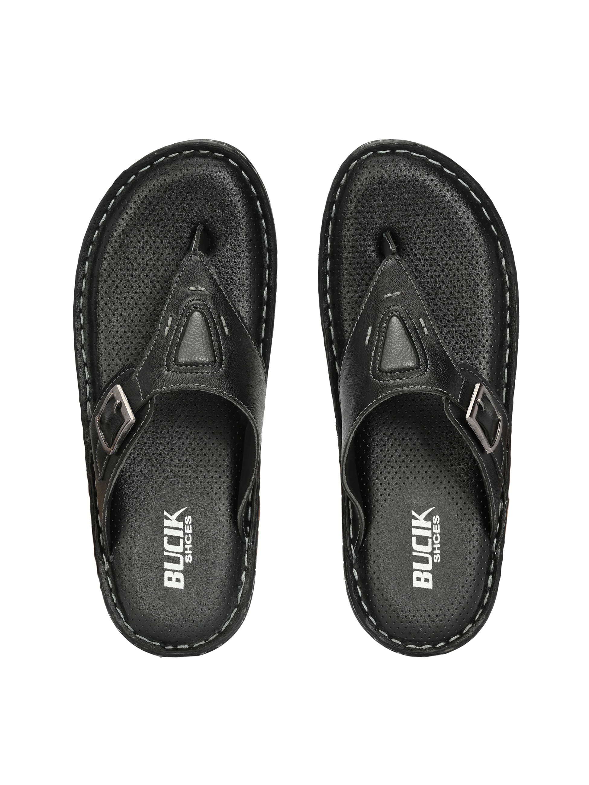     			Bucik BLACK Men's Leather Slipper