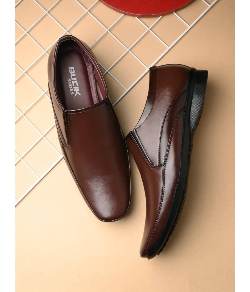 Bucik Brown Men's Slip On Formal Shoes - Formal Shoes | Buy online on ZillyBuy