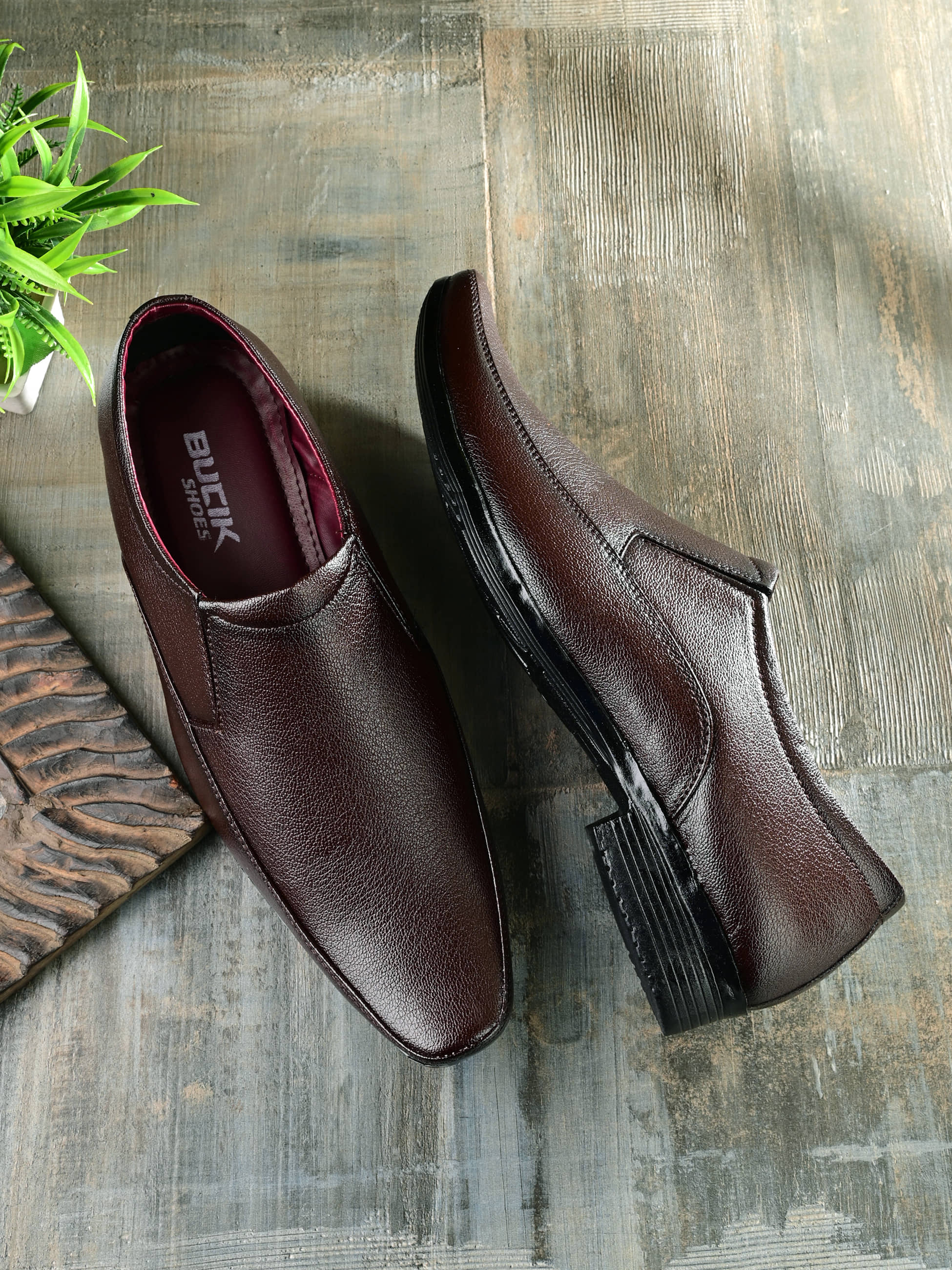 Bucik Brown Men's Slip On Formal Shoes - Formal Shoes | Buy online on ZillyBuy