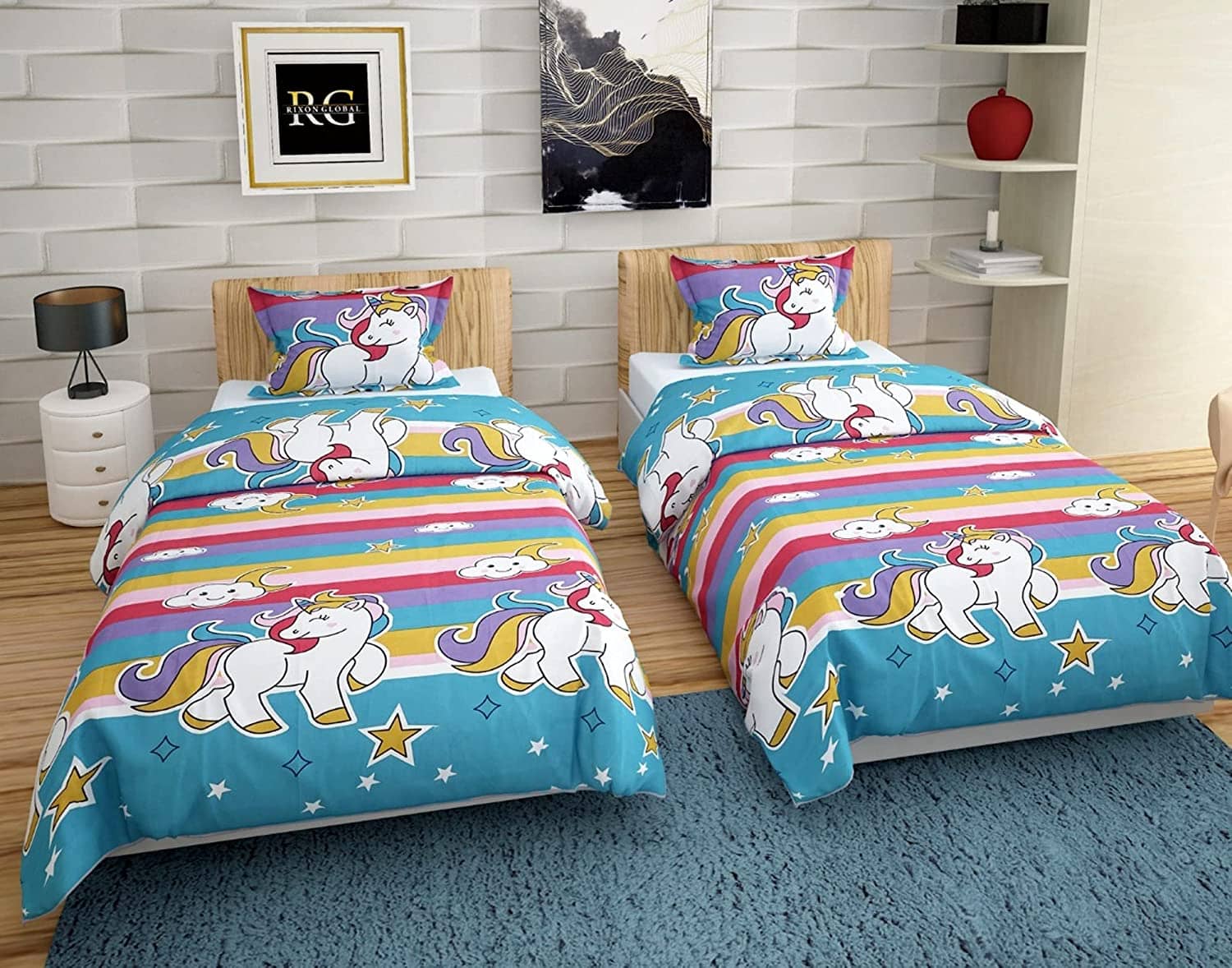 Decent Home Poly Cotton 2 Single Bedsheet with 2 Pillow Covers ( Pink )