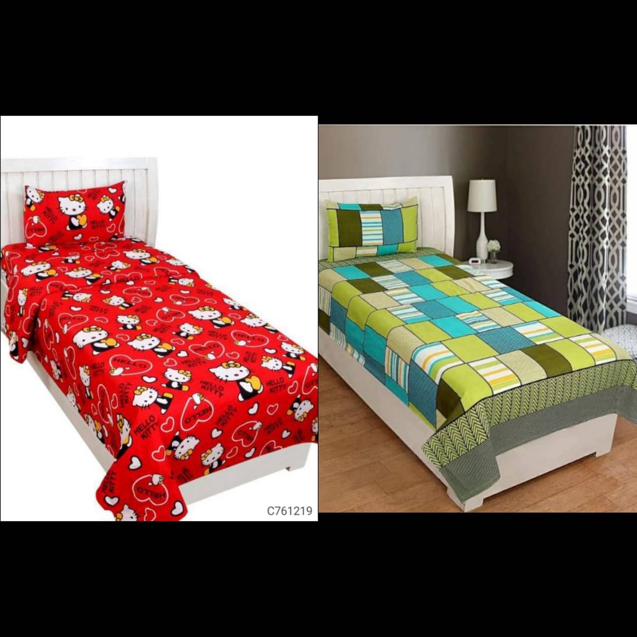     			Decent Home Poly Cotton 2 Single Bedsheet with 2 Pillow Covers ( Red )