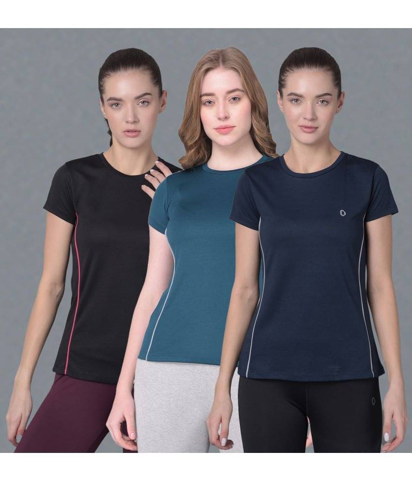     			Dollar Multi Color Polyester Tees - Pack of 3