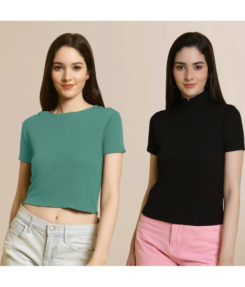 Fabflee Women's Polyester Crop Top ( Multi Color ) Fabflee Women's Polyester Crop Top ( Multi Color )