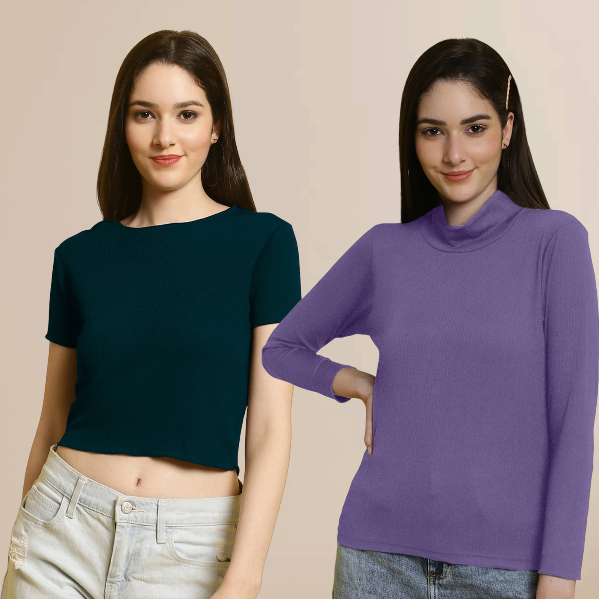     			Fabflee Women's Polyester Crop Top ( Multi Color )