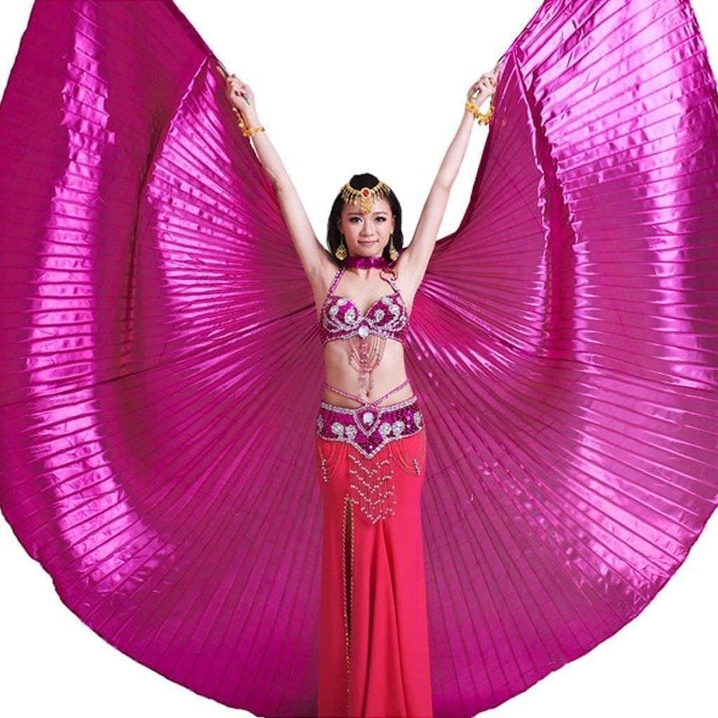 Kaku Fancy Dresses Shining Isis Belly Dance Wings Pink Pack of 1 with Stick for 360 Degree Dancing Wings Prop for Adults Fancy Dress, Stage Show, Dance Performance Kaku Fancy Dresses Shining Isis Belly Dance Wings Pink Pack of 1 with Stick for 360 Degree Dancing Wings Prop for Adults Fancy Dress, Stage Show, Dance Performance