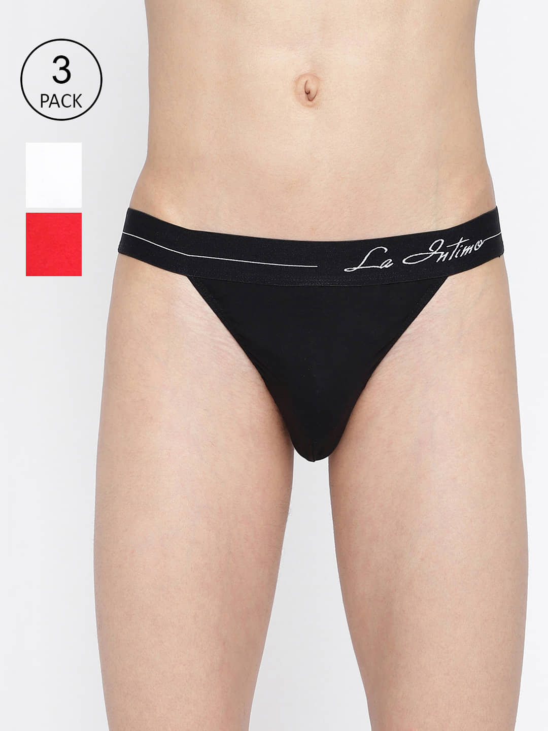 La Intimo Pack of 3 Cotton Thongs For Men's ( Multicolor )