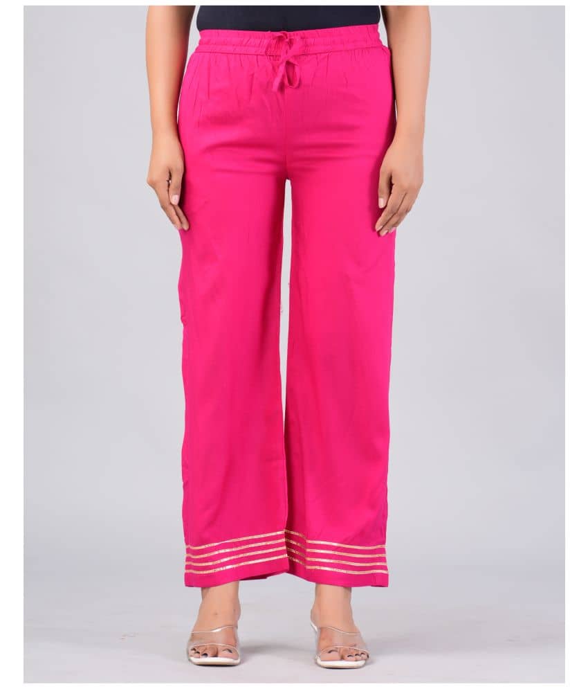 MAUKA - Pink Rayon Women's Palazzo ( Pack of 1 )