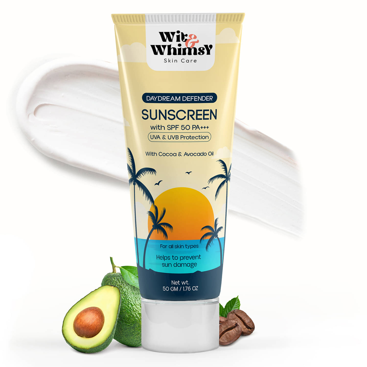    			Wit and Whimsy SPF 50 Sunscreen Cream For All Skin Type ( Pack of 1 )