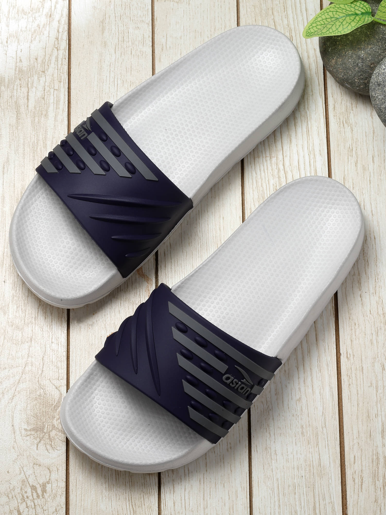     			ASIAN Light Grey Men's Slide Flip Flop