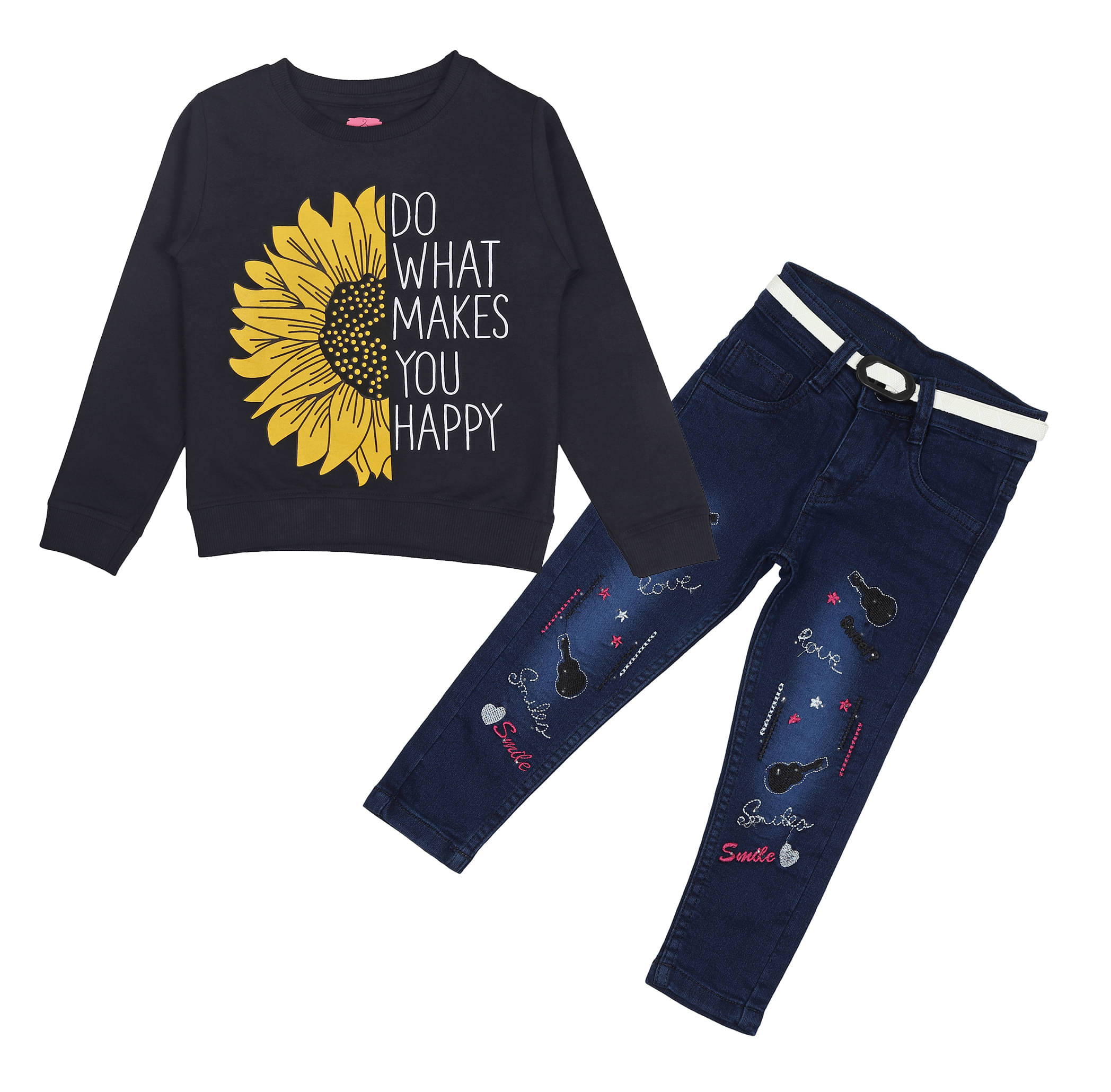     			Arshia Fashions Pack of 1 Girls Denim Sweatshirt With Jeans ( Blue )