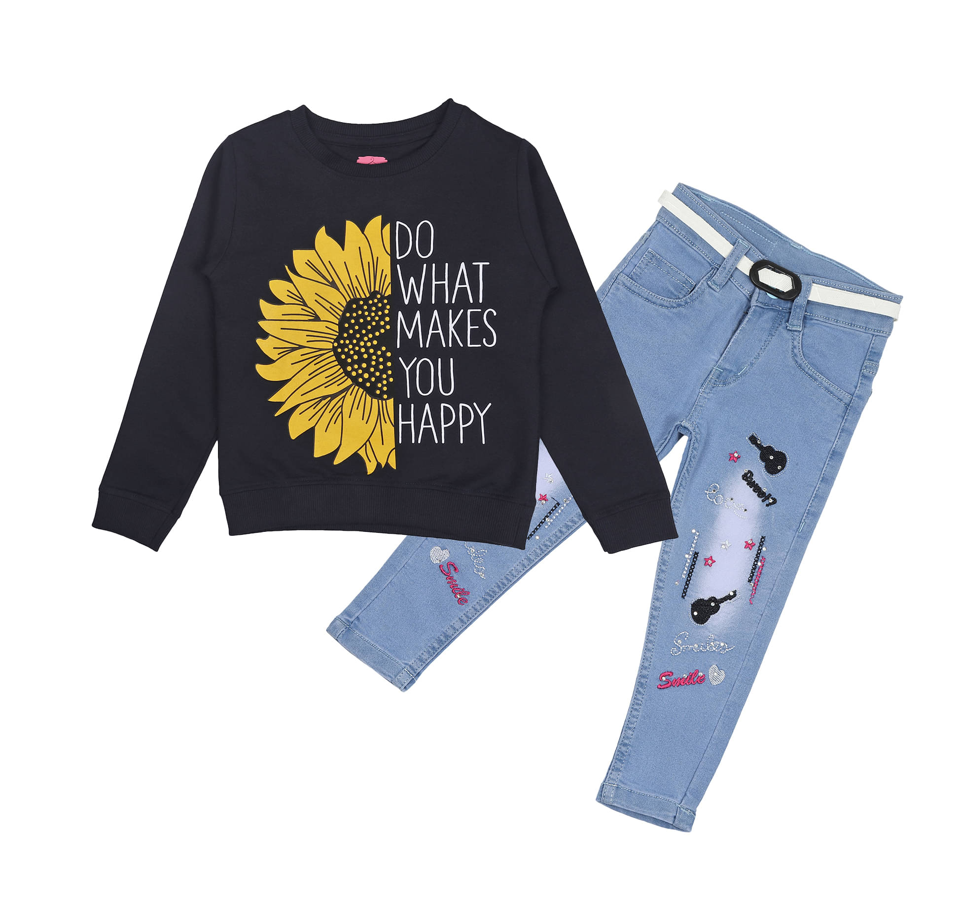    			Arshia Fashions Pack of 1 Girls Denim Sweatshirt With Jeans ( Blue )