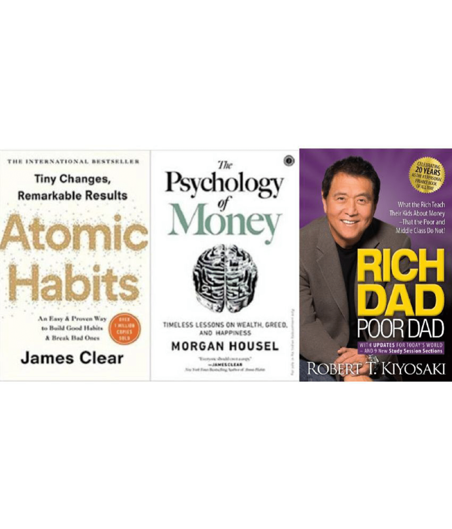 AtomicHabits + Rich Dad Poor Dad + Psychology Of Money ( paperback ) AtomicHabits + Rich Dad Poor Dad + Psychology Of Money ( paperback )