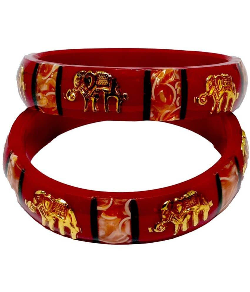 Bovzen Red Bangle ( Pack of 2 ) - Bangles & Bracelets | Buy online on ZillyBuy