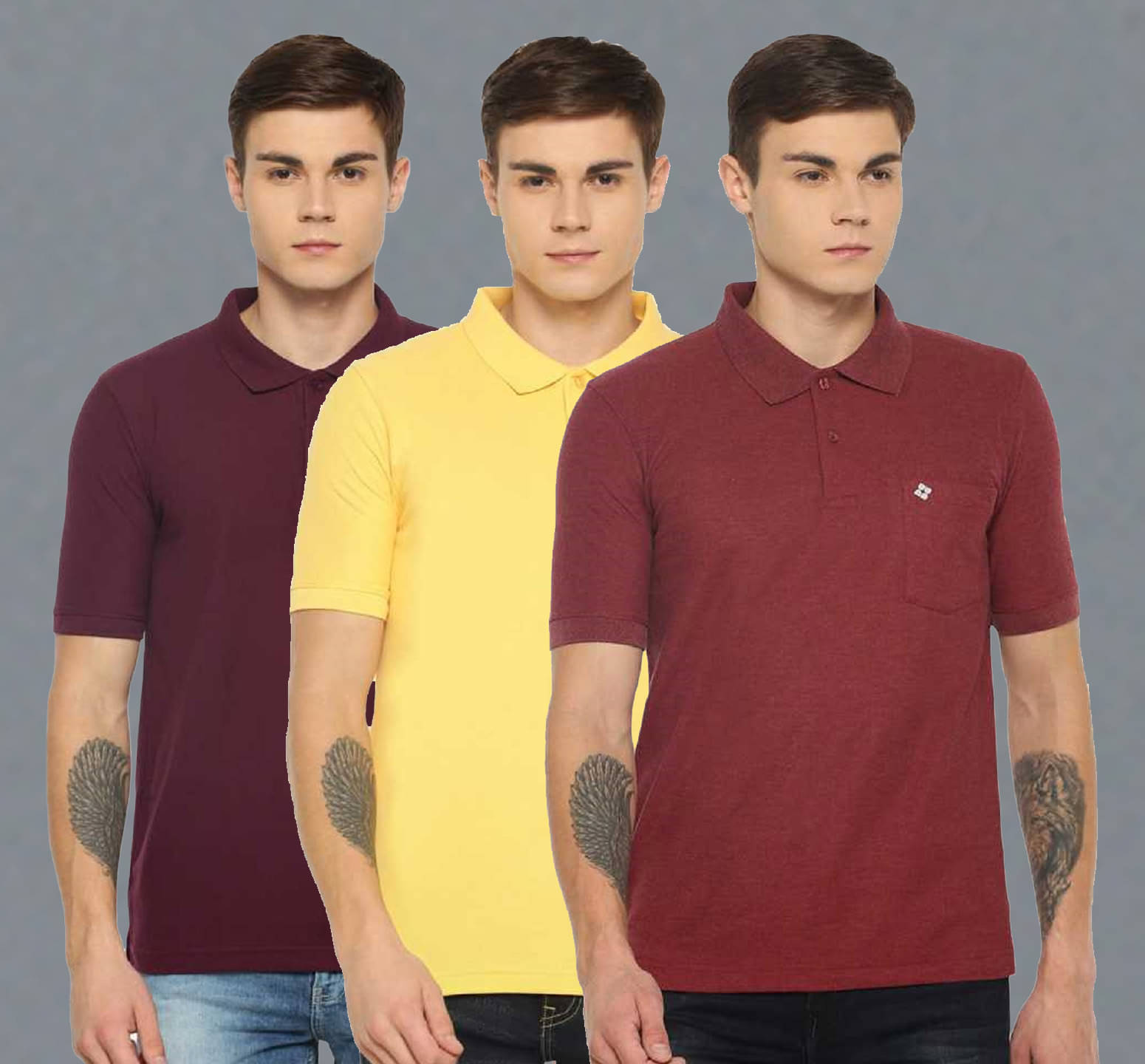 Dollar Cotton Blend Regular Fit Solid Half Sleeves Men's Polo T Shirt - Multicolor ( Pack of 3 ) Dollar Cotton Blend Regular Fit Solid Half Sleeves Men's Polo T Shirt - Multicolor ( Pack of 3 )