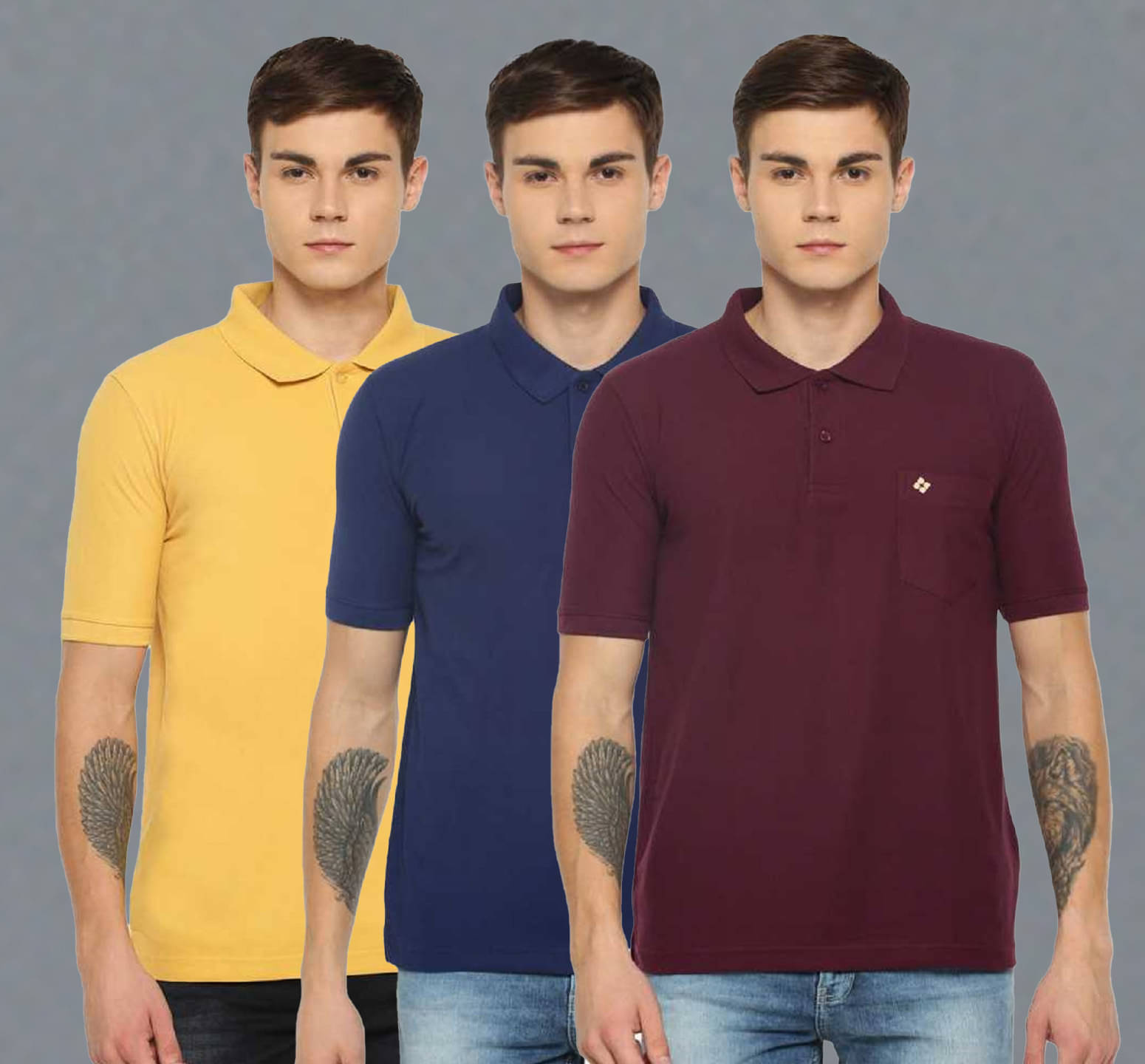 Dollar Cotton Blend Regular Fit Solid Half Sleeves Men's Polo T Shirt - Multicolor ( Pack of 3 ) Dollar Cotton Blend Regular Fit Solid Half Sleeves Men's Polo T Shirt - Multicolor ( Pack of 3 )