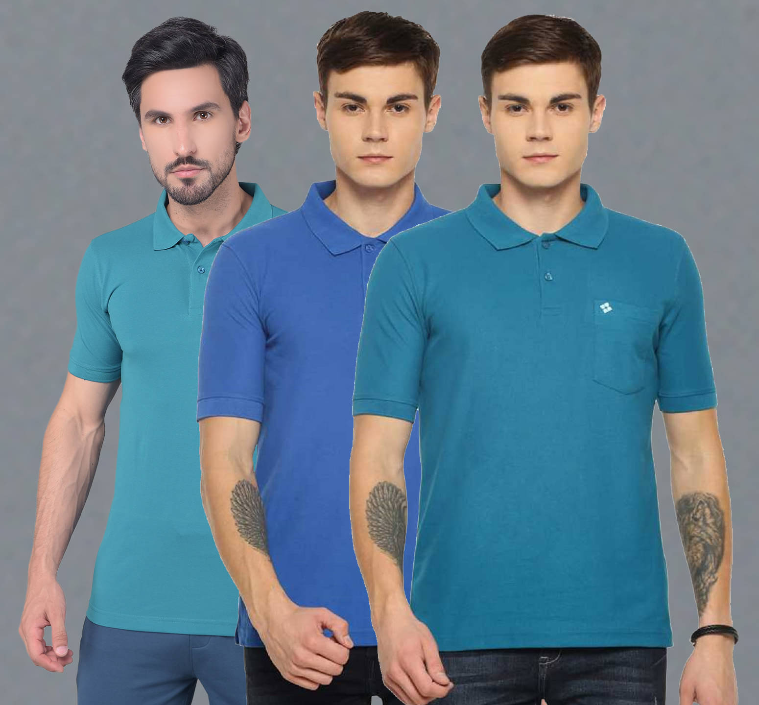     			Dollar Cotton Blend Regular Fit Solid Half Sleeves Men's Polo T Shirt - Multicolor ( Pack of 3 )