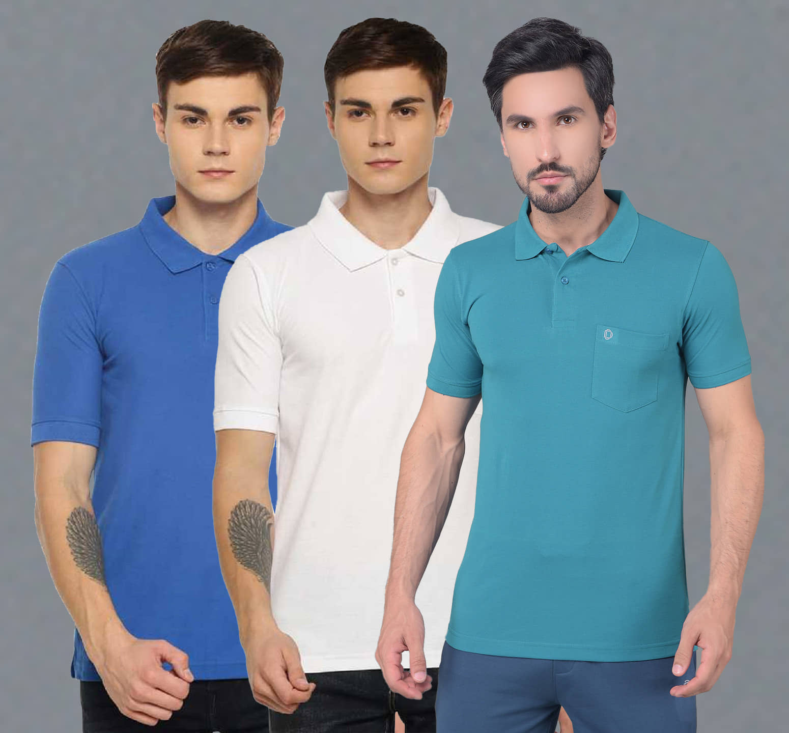 Dollar Cotton Blend Regular Fit Solid Half Sleeves Men's Polo T Shirt - Multicolor ( Pack of 3 )