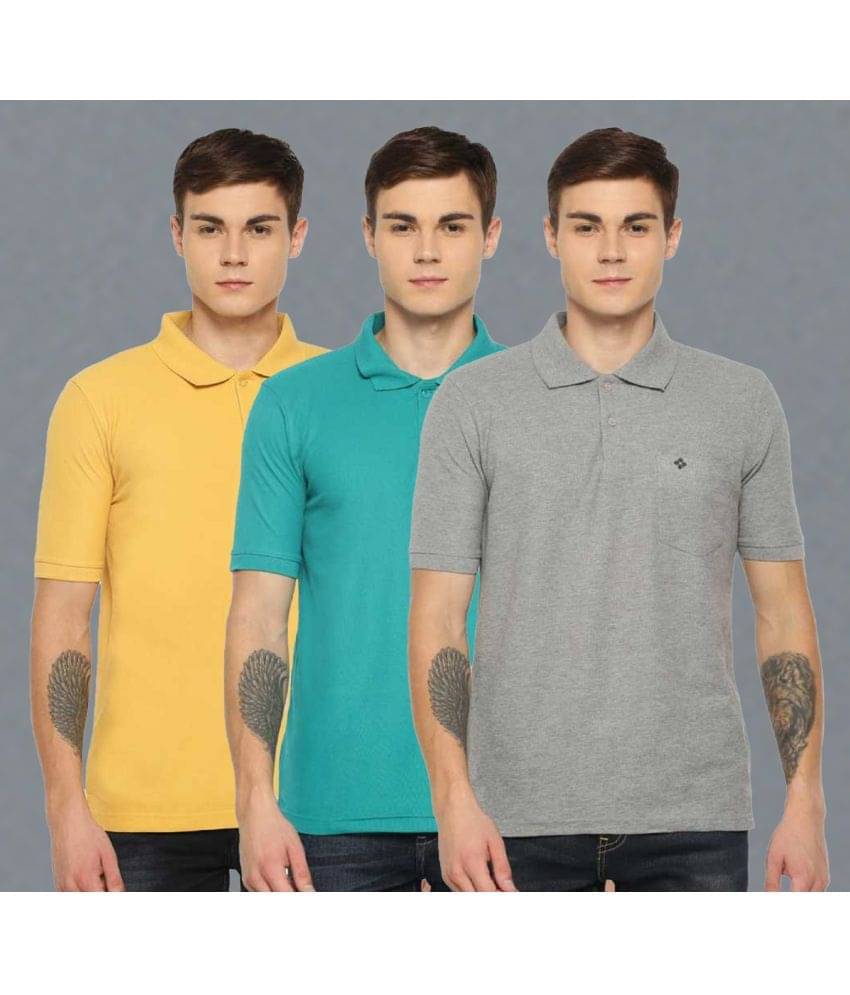 Dollar Cotton Blend Regular Fit Solid Half Sleeves Men's Polo T Shirt - Multicolor ( Pack of 3 ) Dollar Cotton Blend Regular Fit Solid Half Sleeves Men's Polo T Shirt - Multicolor ( Pack of 3 )