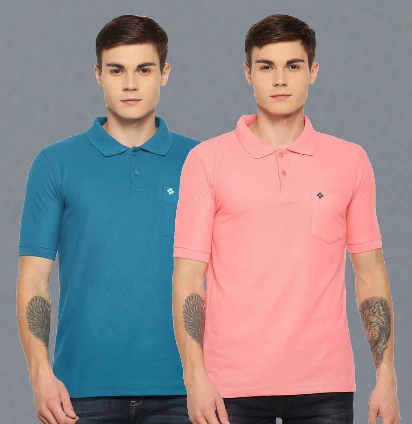 Dollar Cotton Blend Regular Fit Solid Half Sleeves Men's Polo T Shirt - Multicolor ( Pack of 2 ) Dollar Cotton Blend Regular Fit Solid Half Sleeves Men's Polo T Shirt - Multicolor ( Pack of 2 )