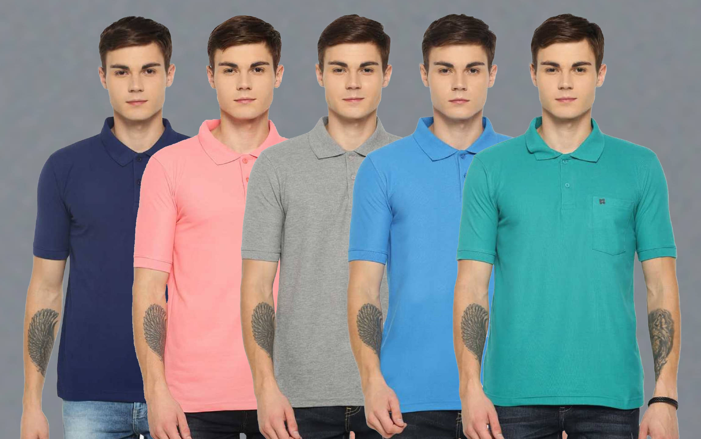 Dollar Cotton Blend Regular Fit Solid Half Sleeves Men's Polo T Shirt - Multicolor ( Pack of 5 ) Dollar Cotton Blend Regular Fit Solid Half Sleeves Men's Polo T Shirt - Multicolor ( Pack of 5 )