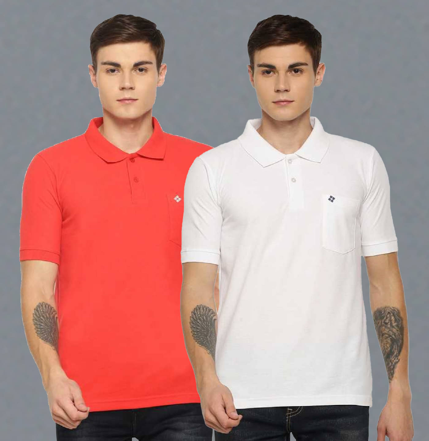 Dollar Cotton Blend Regular Fit Solid Half Sleeves Men's Polo T Shirt - Multicolor ( Pack of 2 ) Dollar Cotton Blend Regular Fit Solid Half Sleeves Men's Polo T Shirt - Multicolor ( Pack of 2 )