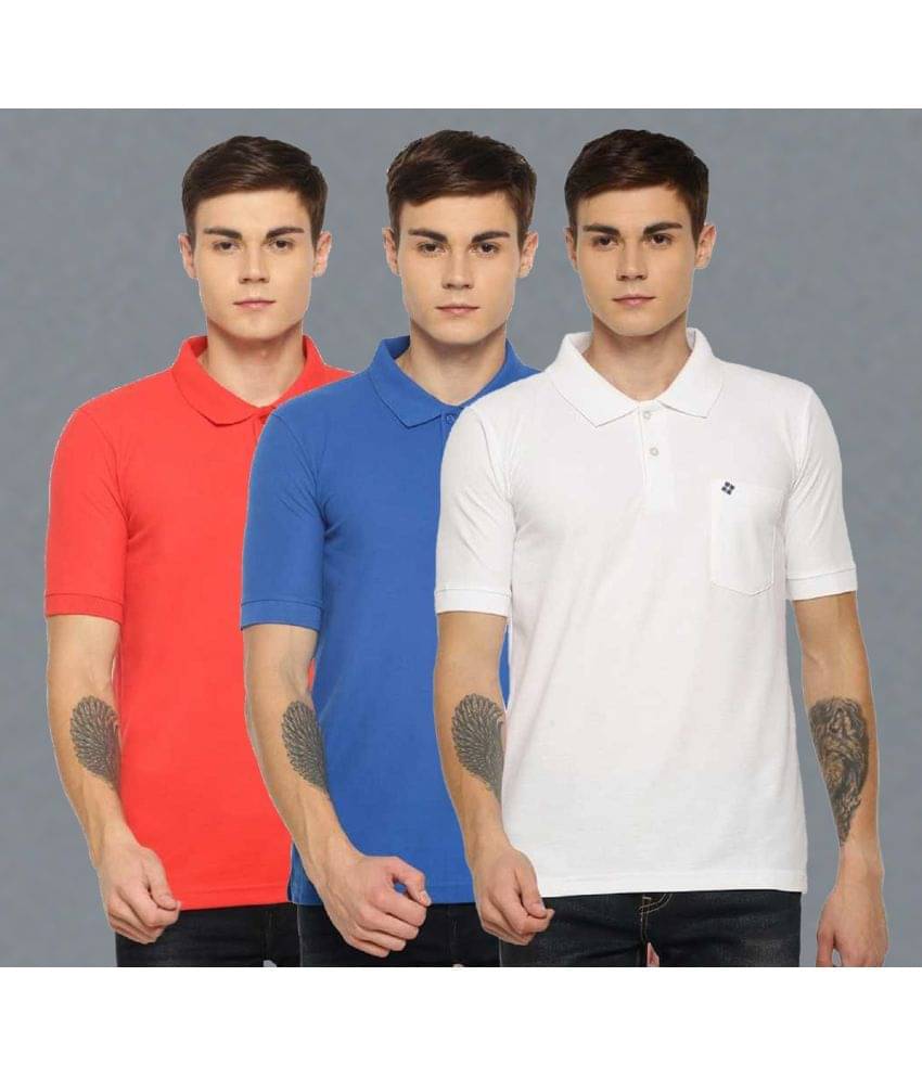 Dollar Cotton Blend Regular Fit Solid Half Sleeves Men's Polo T Shirt - Multicolor ( Pack of 3 ) Dollar Cotton Blend Regular Fit Solid Half Sleeves Men's Polo T Shirt - Multicolor ( Pack of 3 )