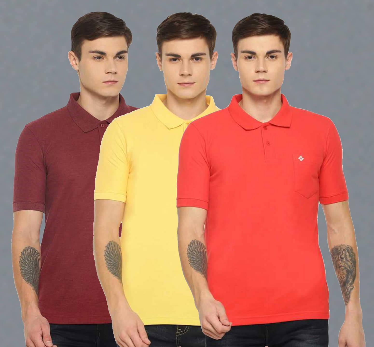 Dollar Cotton Blend Regular Fit Solid Half Sleeves Men's Polo T Shirt - Multicolor ( Pack of 3 ) Dollar Cotton Blend Regular Fit Solid Half Sleeves Men's Polo T Shirt - Multicolor ( Pack of 3 )