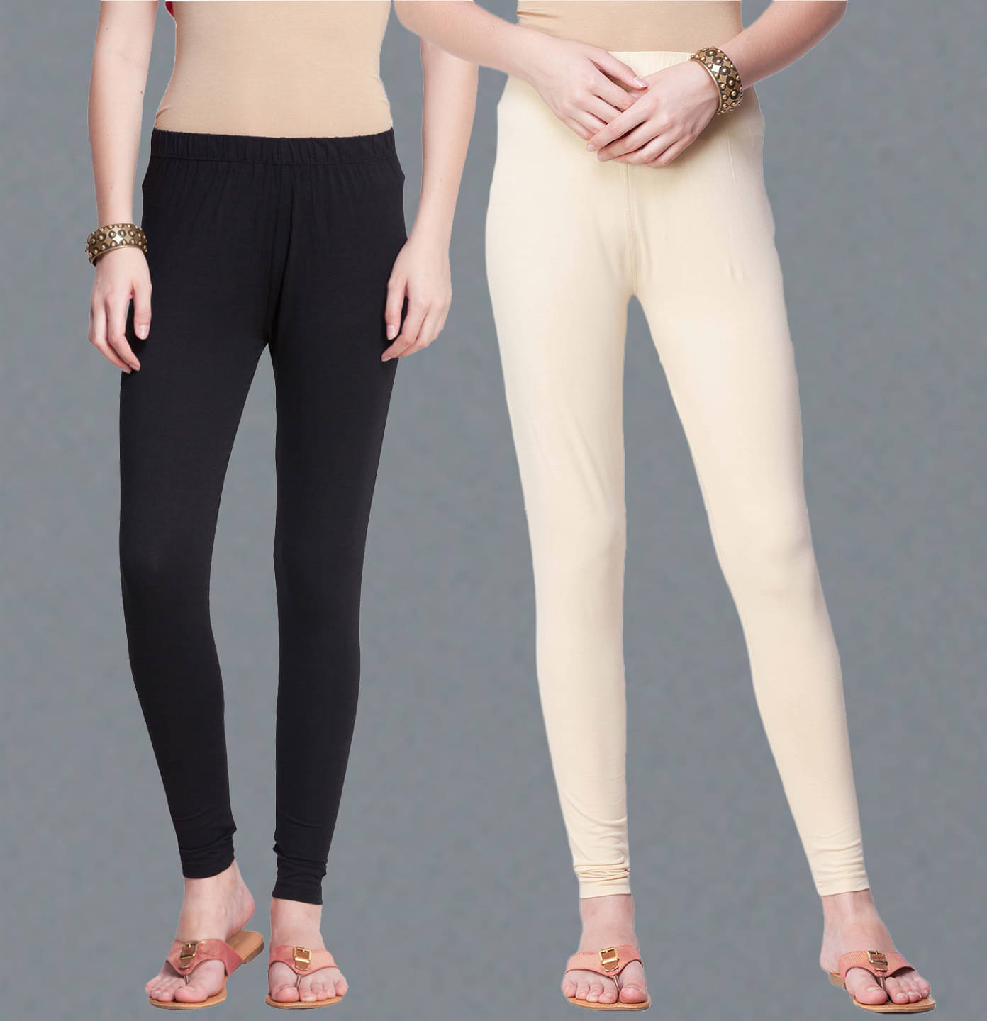 Dollar Missy - Multicolor Cotton Women's Leggings ( Pack of 2 ) Dollar Missy - Multicolor Cotton Women's Leggings ( Pack of 2 )