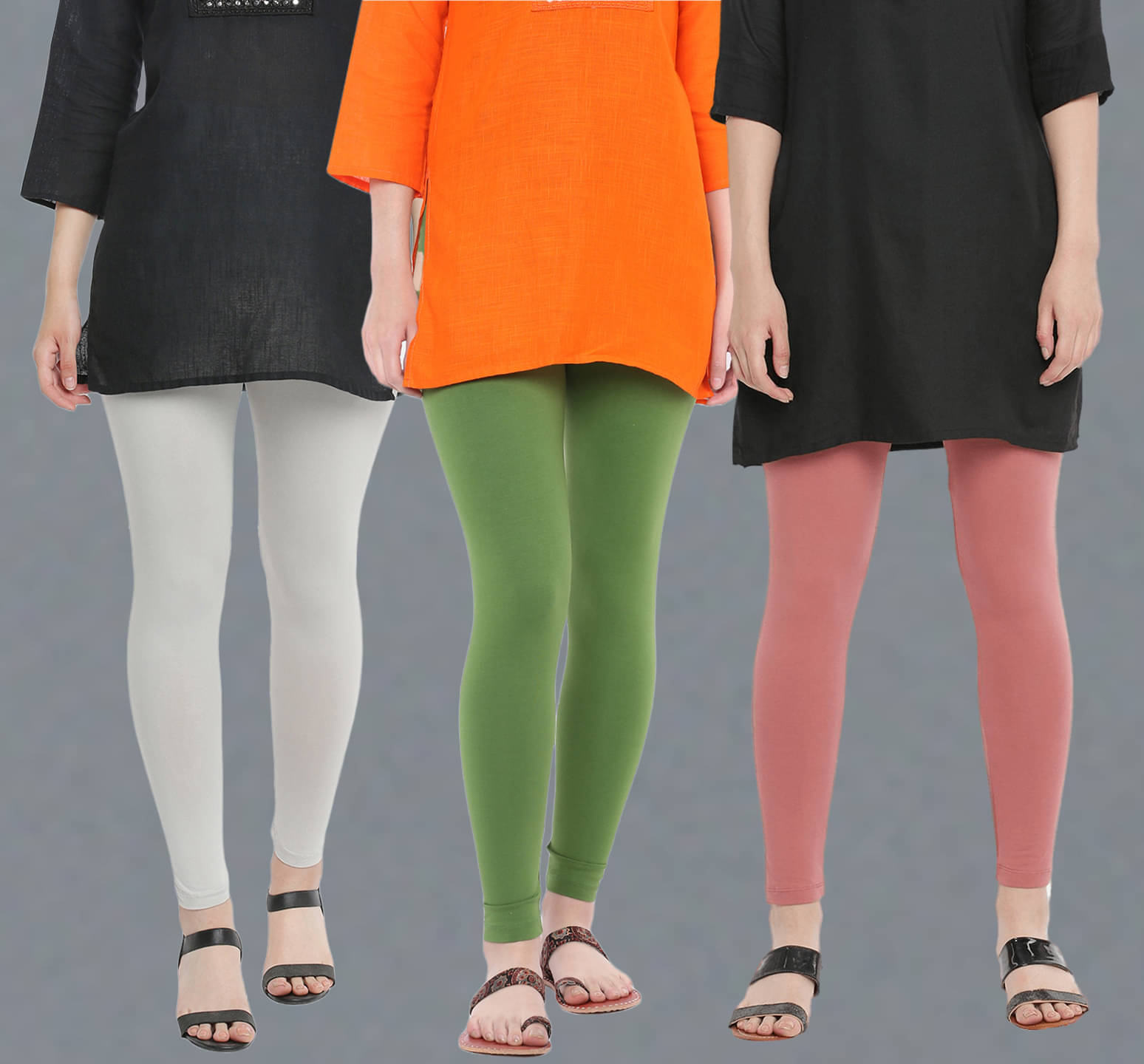     			Dollar Missy - Multicolor Cotton Women's Leggings ( Pack of 3 )