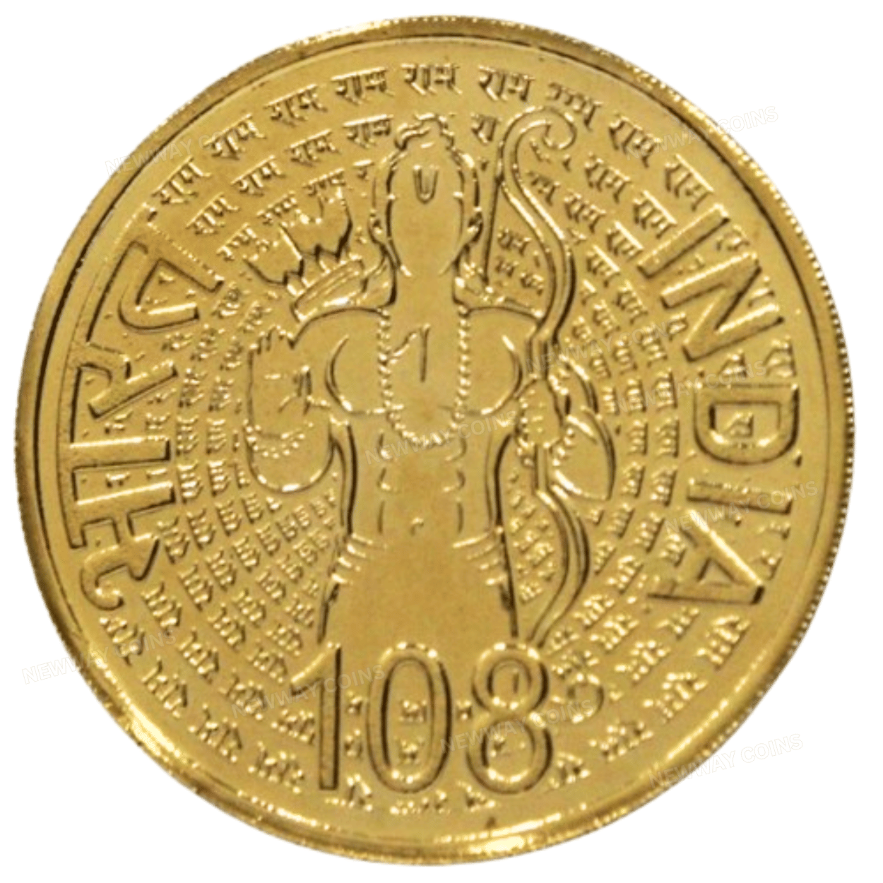 EXTREMELY RARE 108 RUPEES 2024 SPECIAL RAM MANDIR EDITION VERY COLLECTIBLE GOLD-PLATED COIN EXTREMELY RARE 108 RUPEES 2024 SPECIAL RAM MANDIR EDITION VERY COLLECTIBLE GOLD-PLATED COIN