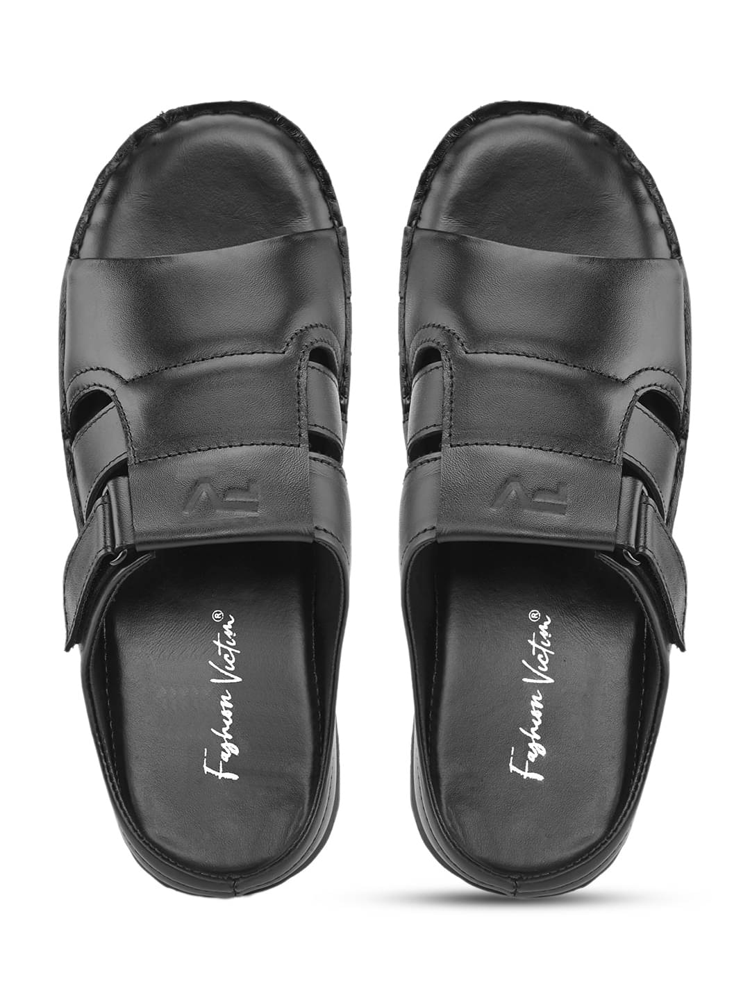     			Fashion Victim Black Men's Leather Slipper
