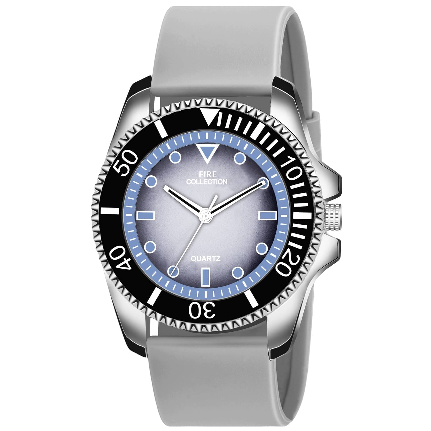    			Fire Collection Light Grey Silicon Analog Men's Watch