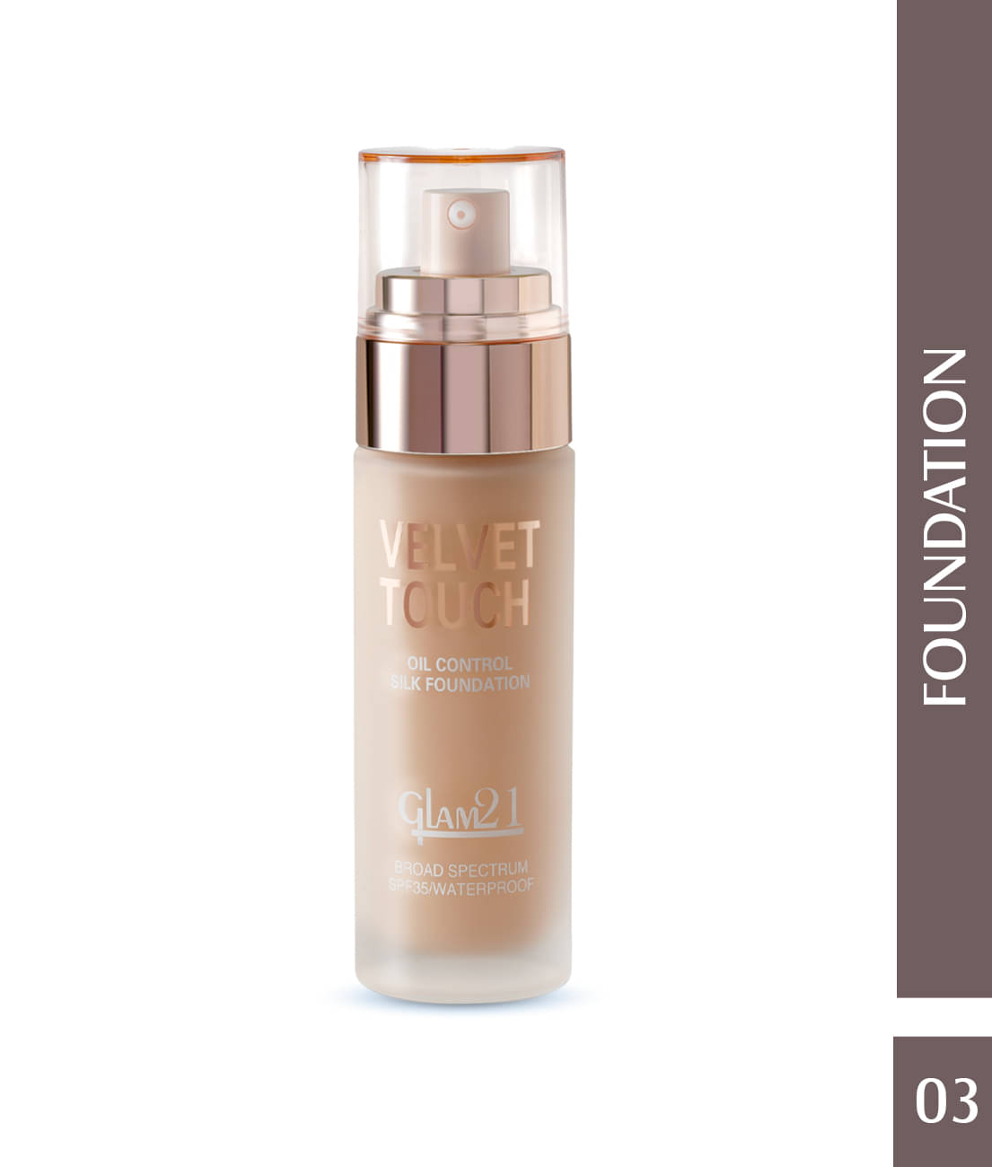     			Glam21 Velvet Touch Oil Control Silk Foundation Waterproof SPF 35 Long Lasting 50g Beige03