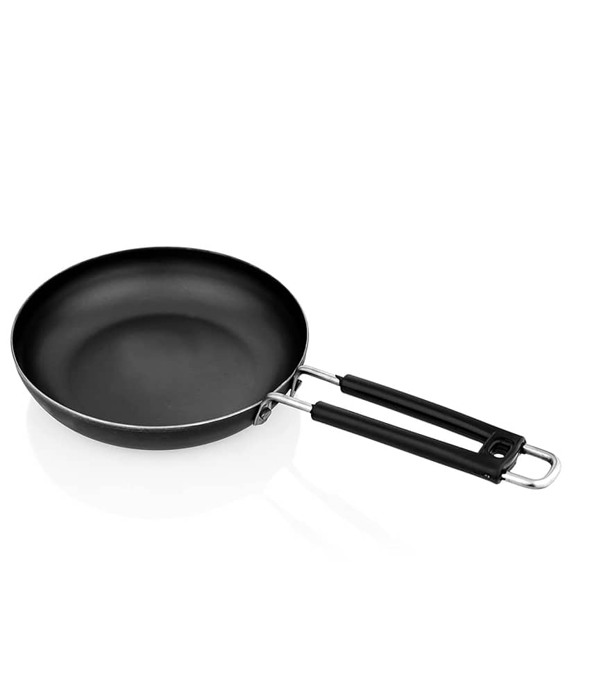 Ms Pure Iron/Loha Black Frying Pan/Wok With SS Wire Handle No-10 (Dia-10 Inches, Cap.-1.5 Litres) - Cookware | Buy online on ZillyBuy