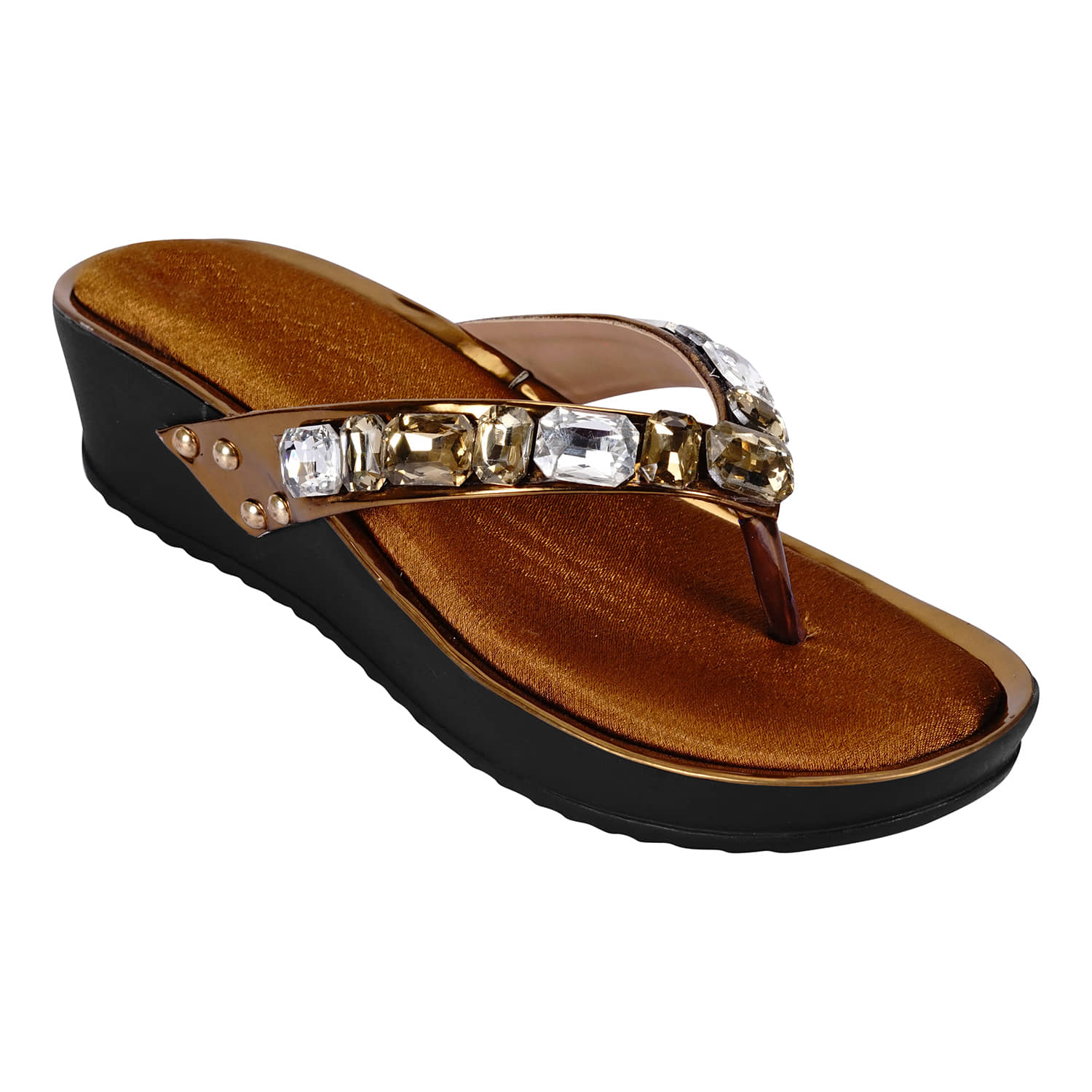 JM Looks Tan Women's Slip On Heels - Heels | Buy online on ZillyBuy