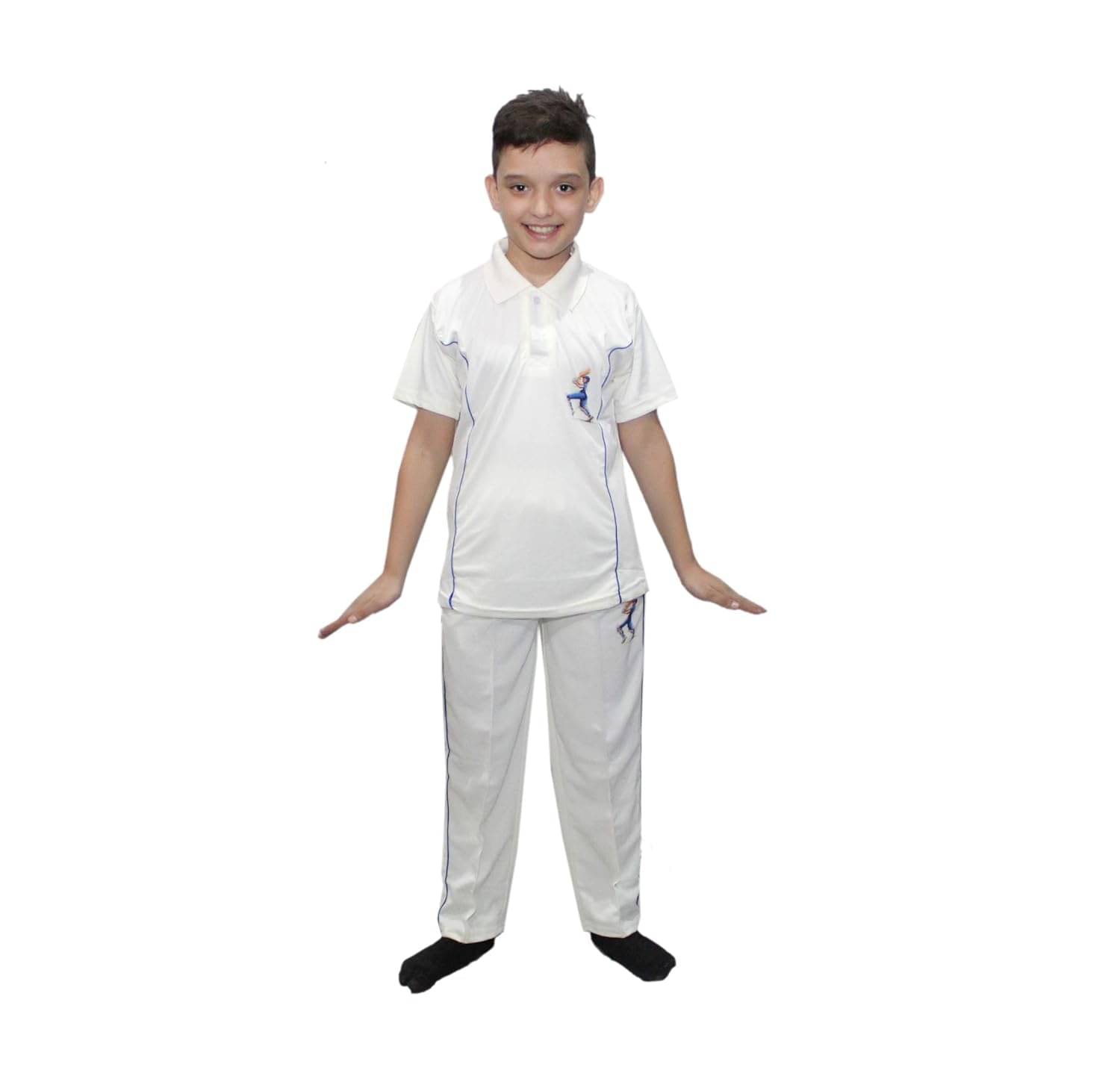 Kaku Fancy Dresses India Cricket Team In White Color National Hero Costume For Kids Independence Day/Republic Day Costume -White, 3-4 Years, For Boys Kaku Fancy Dresses India Cricket Team In White Color National Hero Costume For Kids Independence Day/Republic Day Costume -White, 3-4 Years, For Boys
